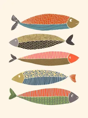 KIT 2 QUADROS DECORATIVOS - CATS AND DOTZ FISH LEAVES